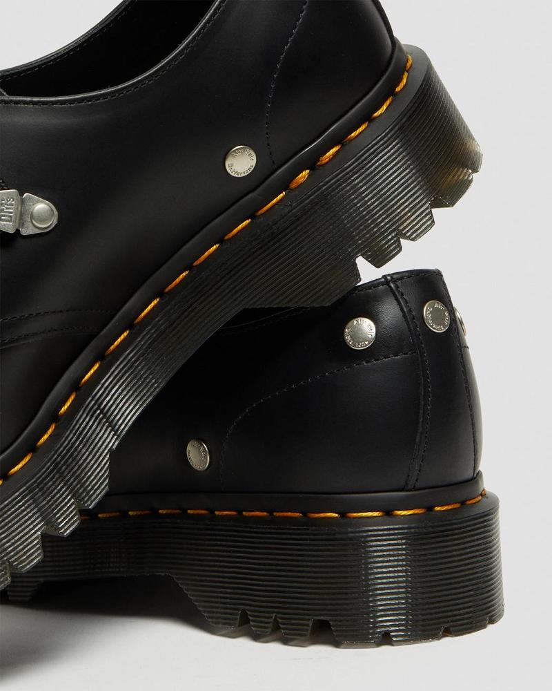 Black Women's Dr Martens 1461 Bex Stud Leather Oxfords Shoes | CA 344UZG